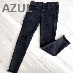 AZUL by MOUSSY ブラックダメージスキニーデニム S✨