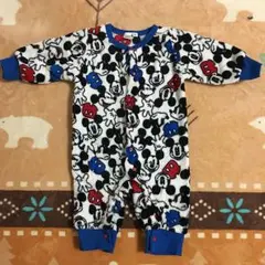 【美品】ミッキーモコモコロンパース 70cm