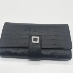 【美品】Pierre Cardin クロコダイル風長財布 ブラック