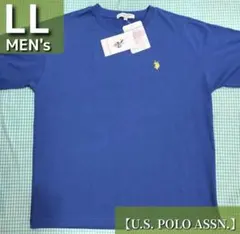 【POLO】ワンポイント刺繍 Tシャツ■青■メンズLL■poloassn■XL