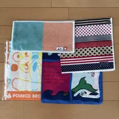 新品未使用　ELLE ストライプ ドット ハンカチなど4枚セット
