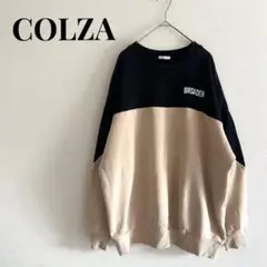 COLZA コルザ トレーナー スウェット バイカラー 配色 オーバーサイズ M