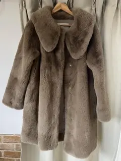 Sea Room lynn ビック襟ファーコート　 ベージュ