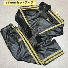 希少セットアップ】アディダス CHILE62 黒金 シャイニー ジャージ XL