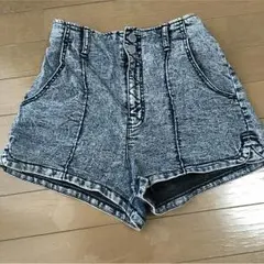 ハイウエストデニムパンツ ショートパンツ