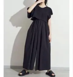 エレンディーク オールインワン ショートトップス&コンビネゾンセット 黒 02