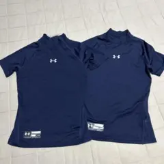 UNDER ARMOUR アンダーシャツ 2枚セット YLG ネイビー