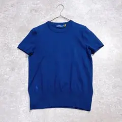 現行美品　ポロ ラルフローレン 半袖ニット ホースロゴ クルーネック 綿 洗える