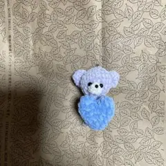 水色クマのあみぐるみキーホルダー