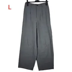 新品未使用　グレー　Lサイズ チェック柄　ワイドパンツ　ウエストゴム