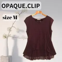 OPAQUE.CLIP 半袖 シャツ ワインレッド 春夏 M相当　a159