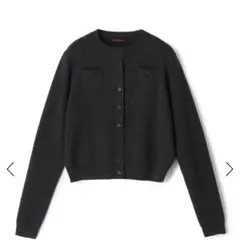 CABaN コットンカシミヤ クルーネックカーディガン　チャコールグレー