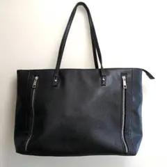 黒い合成皮革　ビジネスバッグ　トートバッグ