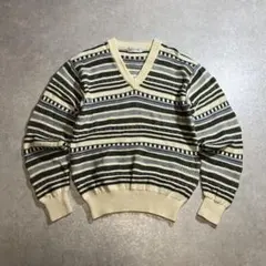 Burberry 総柄ニット Vネック バーバリー 古着
