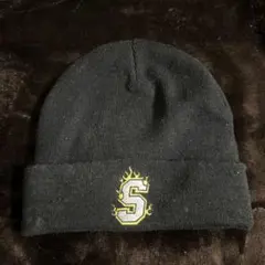 SUPPLIER 刺繍ロゴ ニット帽 黒