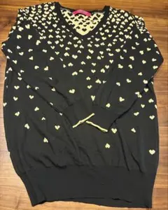 ANNA SUI＊ハート柄長袖セーター 黒のサムネイル