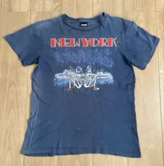 achene エイキーン スカルプリント ネイビーブルー Tシャツ Sサイズ