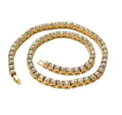 CZ テニス チェーン ネックレス 45cm ゴールド ユニセックス 新品