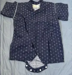 くわっさんすべべ ベビー甚平 ネイビー 星柄 80
