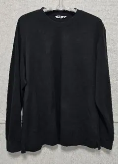 ​【UNIQLO】ユニクロ エアリズムコットン ロンT 黒 メンズ Lサイズ