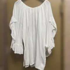 【DURAS】姫袖フレアスリーブコットンプルオーバーチュニックのサムネイル