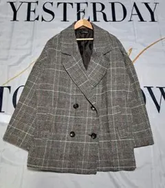 チェック柄 ダブルブレスト テーラードジャケット テーラードジャケット ダブルブレスト ブレザー チェック柄