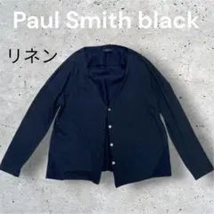 ポールスミス　ブラック　長袖リネンカーディガン 異種素材切替のサムネイル