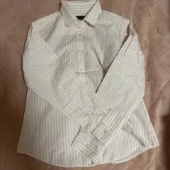 East Boy 長袖シャツ 白とピンクのストライプ