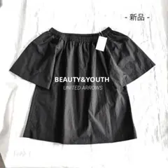 《新品》BEAUTY&YOUTH ギャザーチュニックブラウス オフショルダーのサムネイル