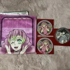 極楽湯 鬼滅の刃 コラボ 甘露寺蜜璃 タオル 伊黒小芭内 コースター