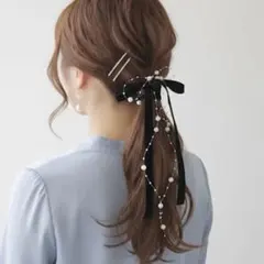 ベロアリボン 卒業式 お呼ばれ 結婚式 ポニーフック付き