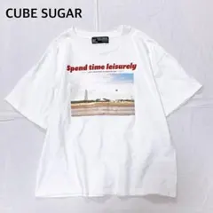 【美品】キューブシュガー　ロゴTシャツ　半袖カットソー　Mサイズのサムネイル