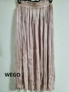WEGO ウィゴー シャイニー ピンク 消しプリーツスカート ロング