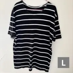 メンズ　ボーダー　半袖　Tシャツ　Lサイズ