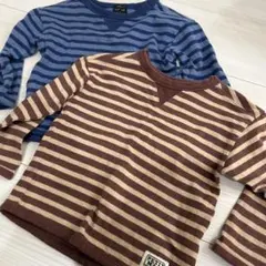 ストライプ長袖カットソー 100cm以上