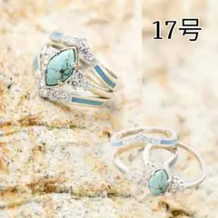 在庫処分☘️ ターコイズ 指輪 22号 3本セット ゴールド d-7 - メルカリ