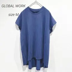 グローバルワーク 半袖Tシャツ カットソー 青 M ゆったりのサムネイル