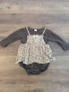 花柄ロンパース ブラウン テータテート 80