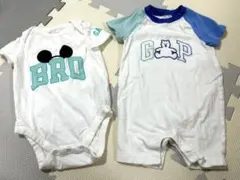 GAP　半袖ロンパース　12-18m　ミッキー　2枚セット