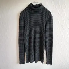 ✨ユニクロ✨UNIQLO 長袖タートルネックセーター【M】ボーダー トップス