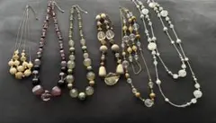 ネックレス　6本セット　ビーズ　まとめ売り