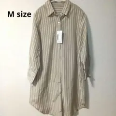 新品 МSize ロングシャツ ストライプ ベージュ