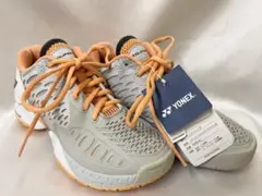 YONEXテニスシューズグレーオレンジ cm パワークッションエクリプション