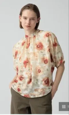 【新品未使用】26SS　花柄ブラウス 38 今季品