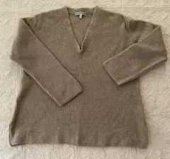EMPORIO ARMANI ベージュ Vネックニットセーター15%カシミヤのサムネイル