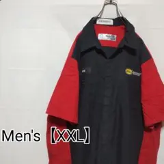 P3【US輸入】RED KAP　レッドキャップ　半袖シャツ【メンズXXL】赤黒色