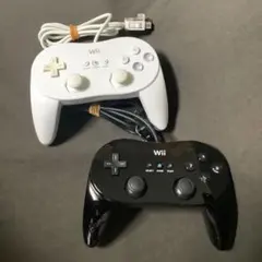 ★任天堂　Wii/Wii UクラシックコントローラーPRO2個セット　白/黒