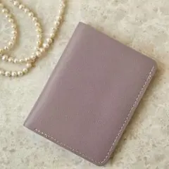 【難あり】ミニマリスト　ミニ財布　ミニウォレット 二つ折　ピンクパープル