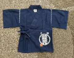 ネイビー甚平 男の子　110 コットン 夏祭り　花火　浴衣　じんべい