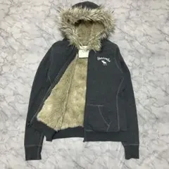 【希少】y2k 00s アバクロ　ファージップパーカー　短丈　ワンポイントロゴ